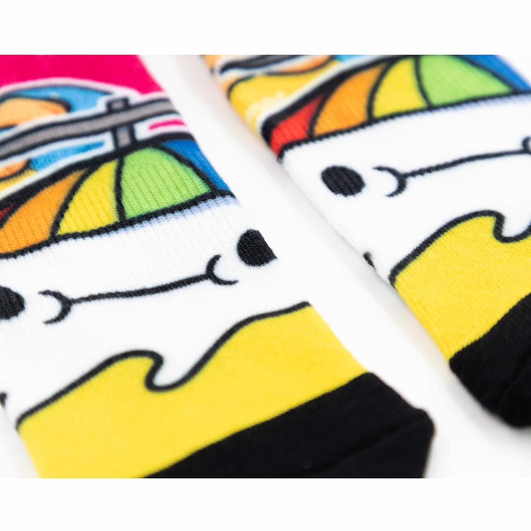 Color Wave Characters Knit Socks